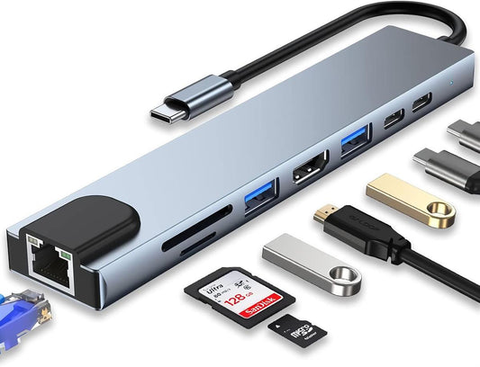 USB C HUB, 8 in 1 USB C