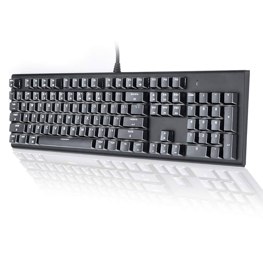 VELOCIFIRE M104 Mac Layout Mechanical Keyboard, 104-Key Full Size Mechanical Keyboard with Tactile Brown Switch, and LED White Backlit, Compatible with Mac (Black) Visit the VELOCIFIRE Store