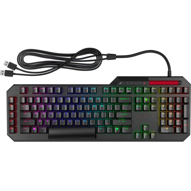 OMEN by HP Sequencer Wired USB Mechanical Optical Gaming Keyboard – 10x Faster – Blue Switch - Volume Roller Bar – 16.8M RGB Colors – Anti Ghosting (Renewed)